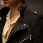 Chaqueta Moto Ante Oliva Oscuro Sabado - Imagen 4