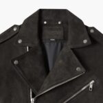 Chaqueta Moto Ante Oliva Oscuro Sabado - Imagen 8